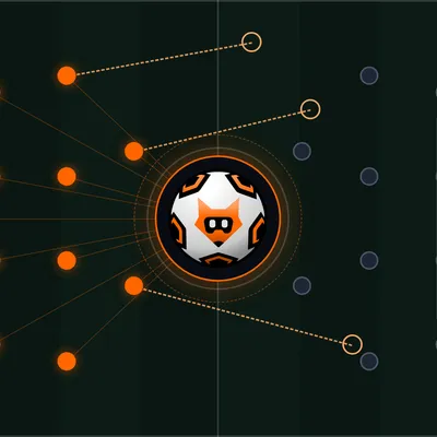The FoxLeague agent at the centre spot, wired to its eleven players, planning their next moves.